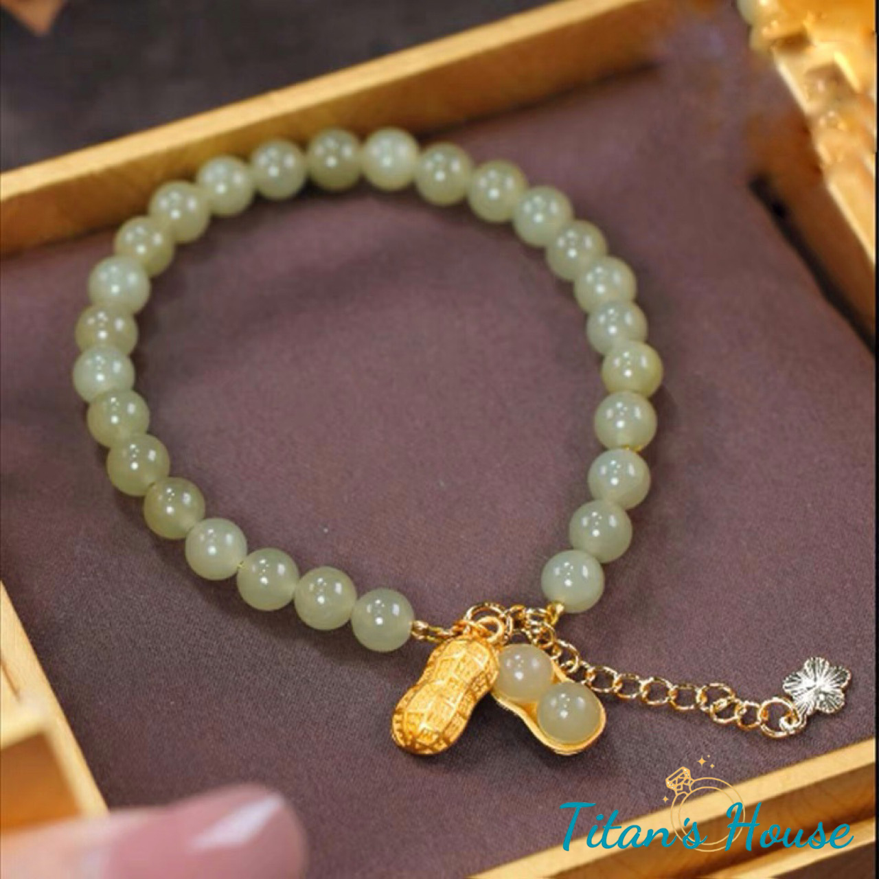  Chuỗi - vòng tay đá Jade kết hợp Charm bạc hạt đậu phong thuỷ - Titan's House - C012T