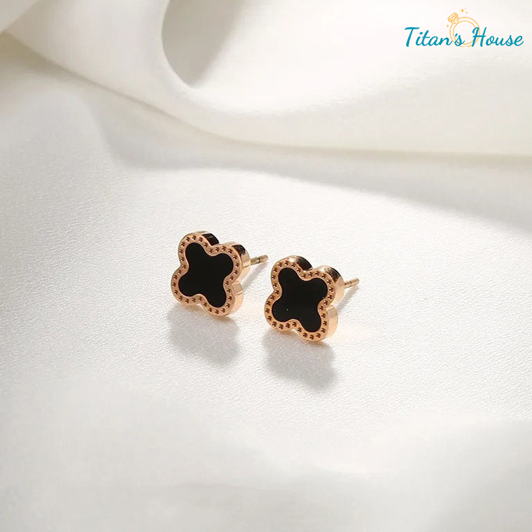 Bông Tai Cỏ 4 Lá Bằng Titan - Titan's House - HT001T