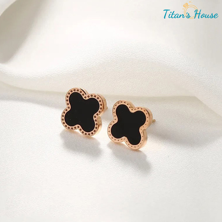 Bông Tai Cỏ 4 Lá Bằng Titan - Titan's House - HT001T