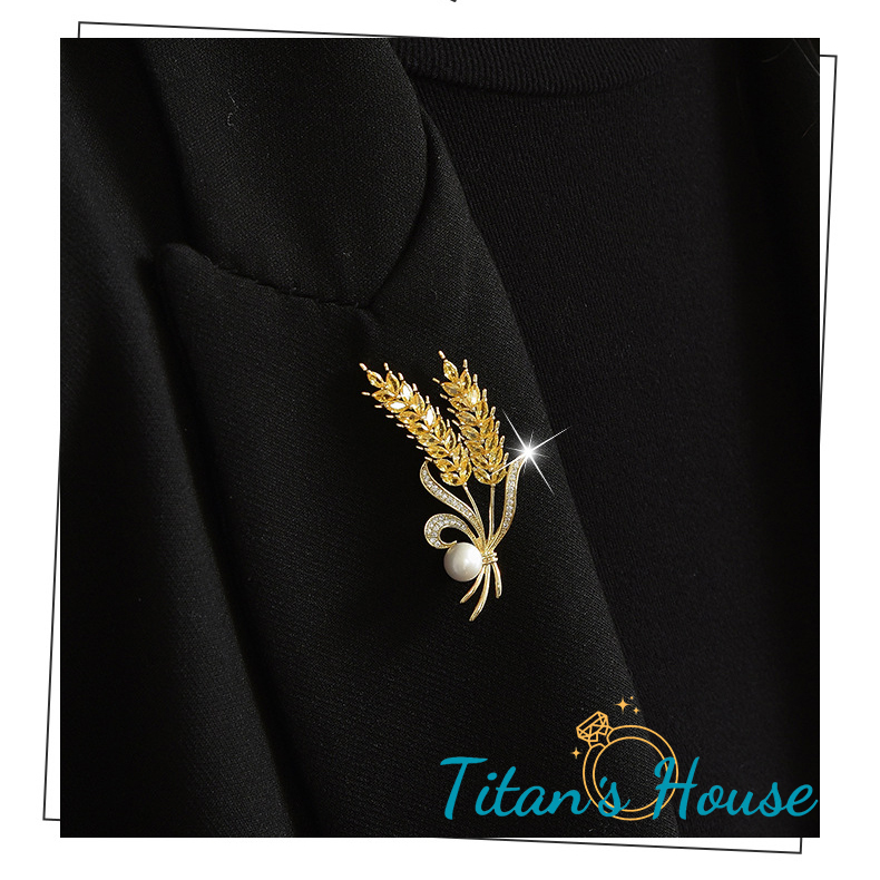 Trâm cài áo cao cấp bông lúa mì - Titan's House - TC030T