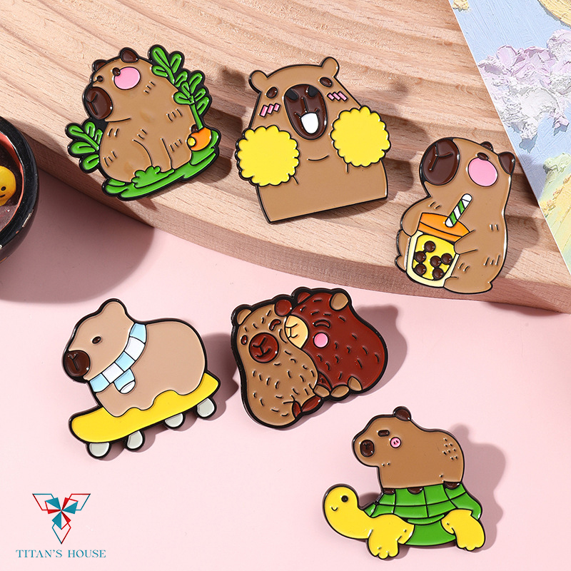 Ghim cài áo Capybara hài hước vui nhộn - Titan's House - TC049T - Giao ngẫu nhiên